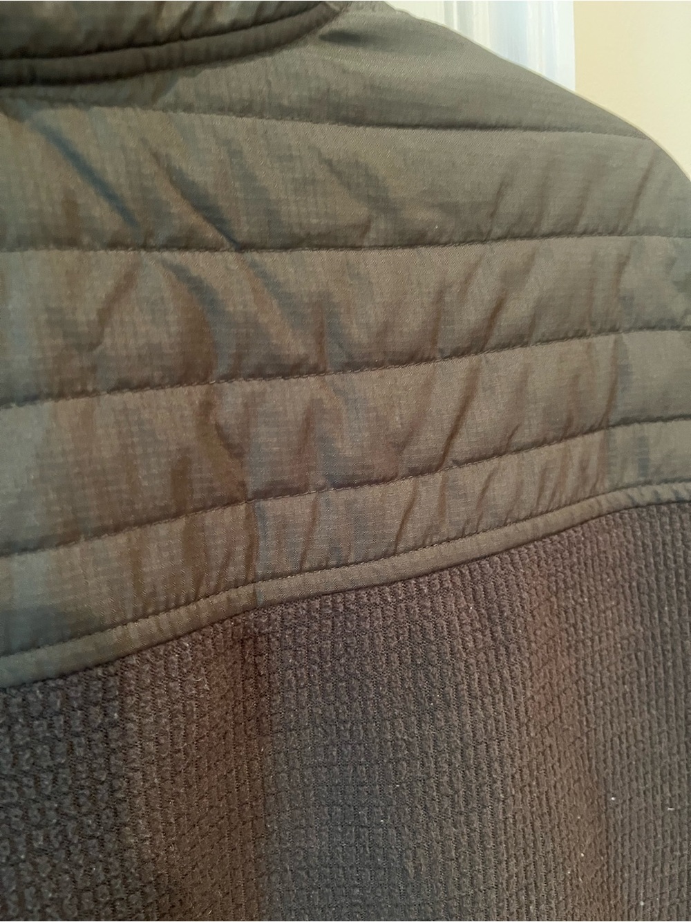 Men's Quilted Fleece Jacket - Dark Green - Picture 5 of 5